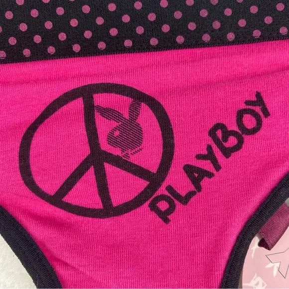 NWT Vintage Playboy Pink 'Peace PlayBoy' Panties - Picture 2 of 3